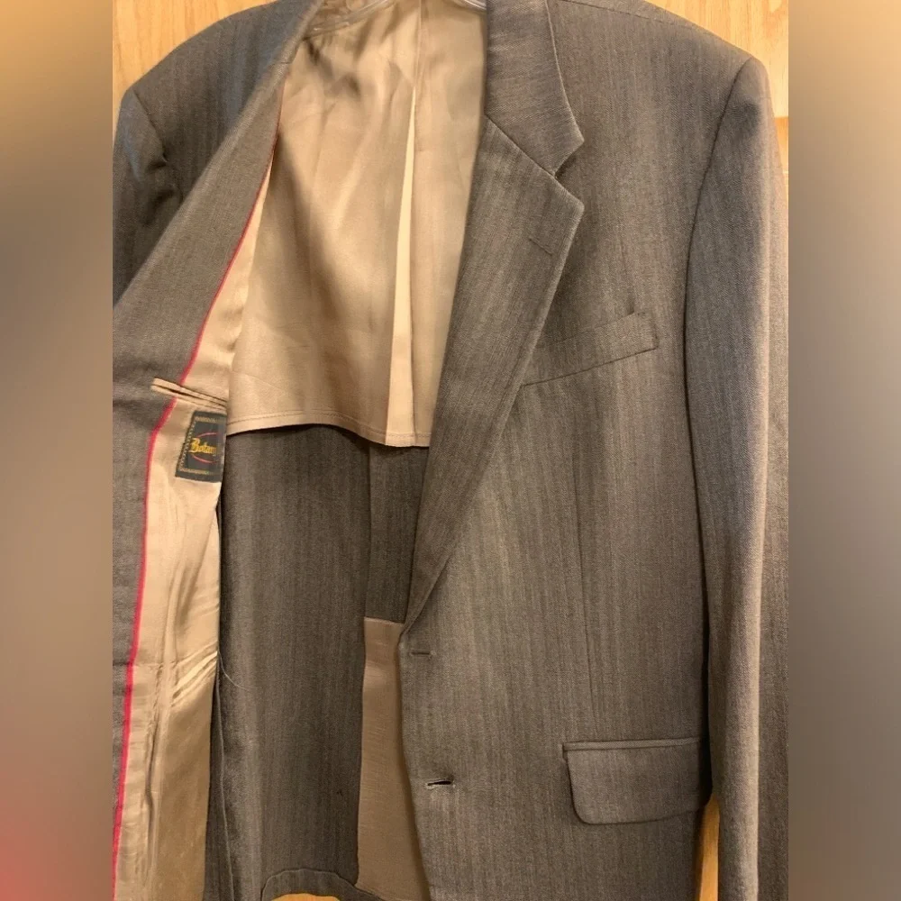 Botany 500 USA Mens Brown Herringbone Vintage Blazer Sport Coat Size 36 Small S